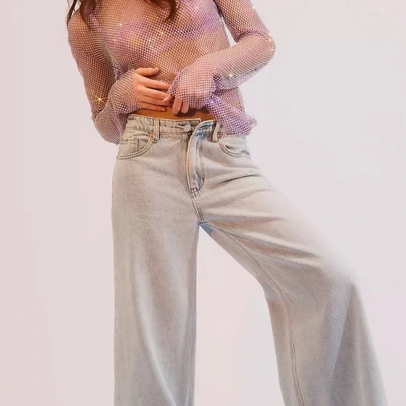 Free People Lilac Crystal Mesh Top - Picture 2 of 9